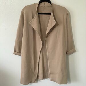 Chic Wish Tan Minimalist Chic Normcore Cozycore Slouchy Open Front Cardigan OS